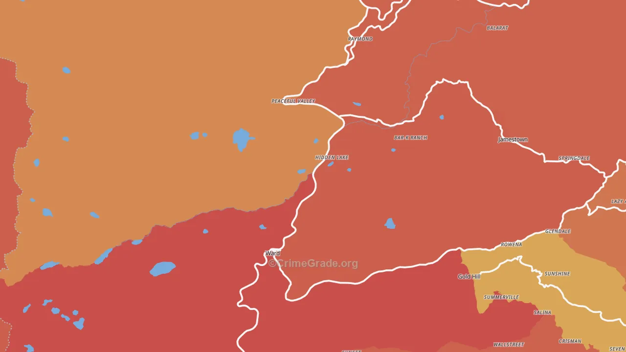 Ward, CO Map of Robbery Rates