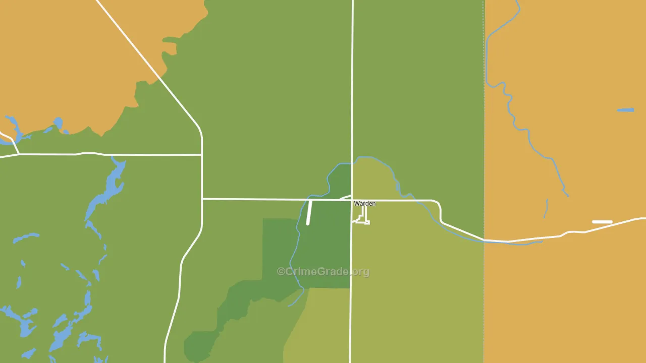 Warden, WA Map of Robbery Rates