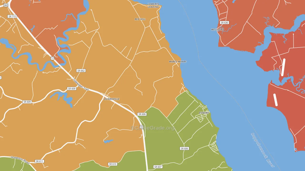 Wares Wharf, VA Map of Robbery Rates