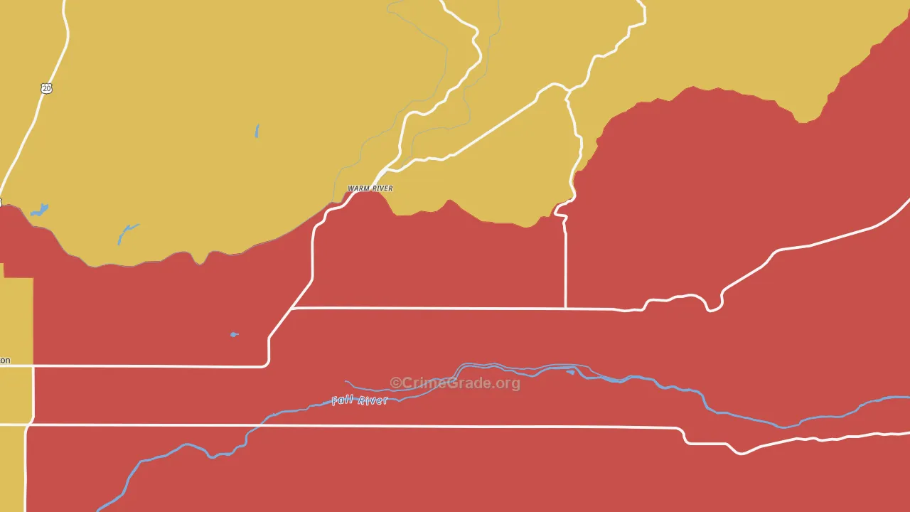 Warm River, ID Map of Robbery Rates