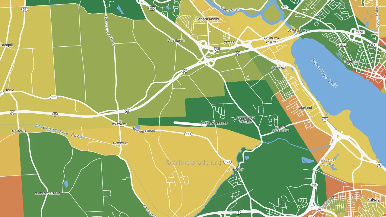 Warners, NY Map of Robbery Rates