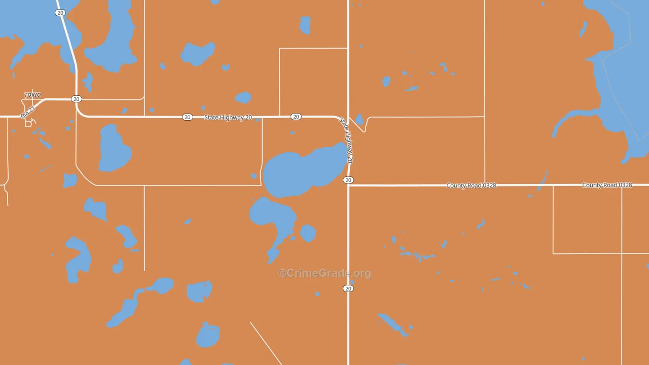 Warwick, ND Map of Robbery Rates