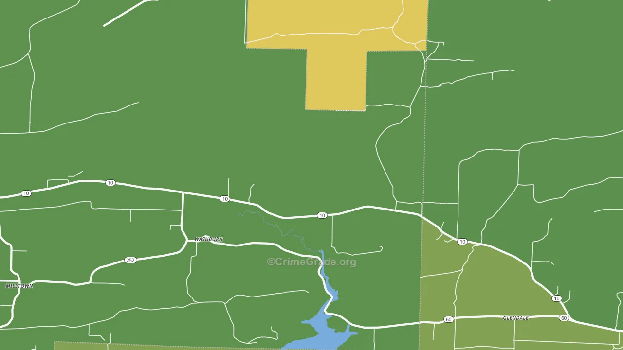 Washburn, AR Map of Robbery Rates
