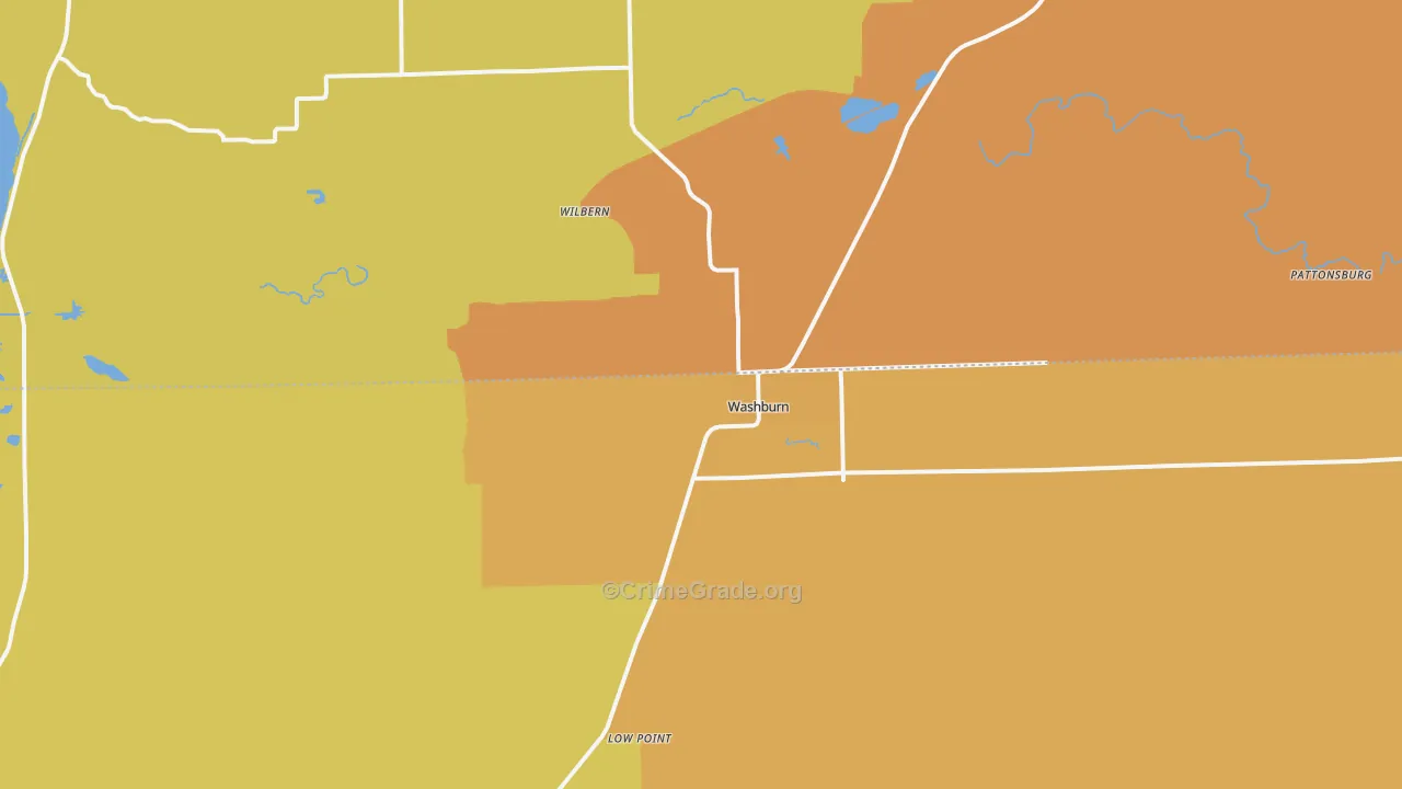 Washburn, IL Map of Robbery Rates