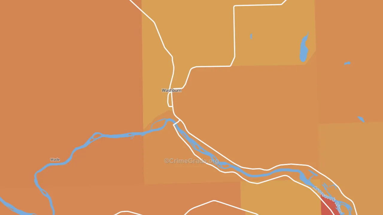 Washburn, ME Map of Robbery Rates