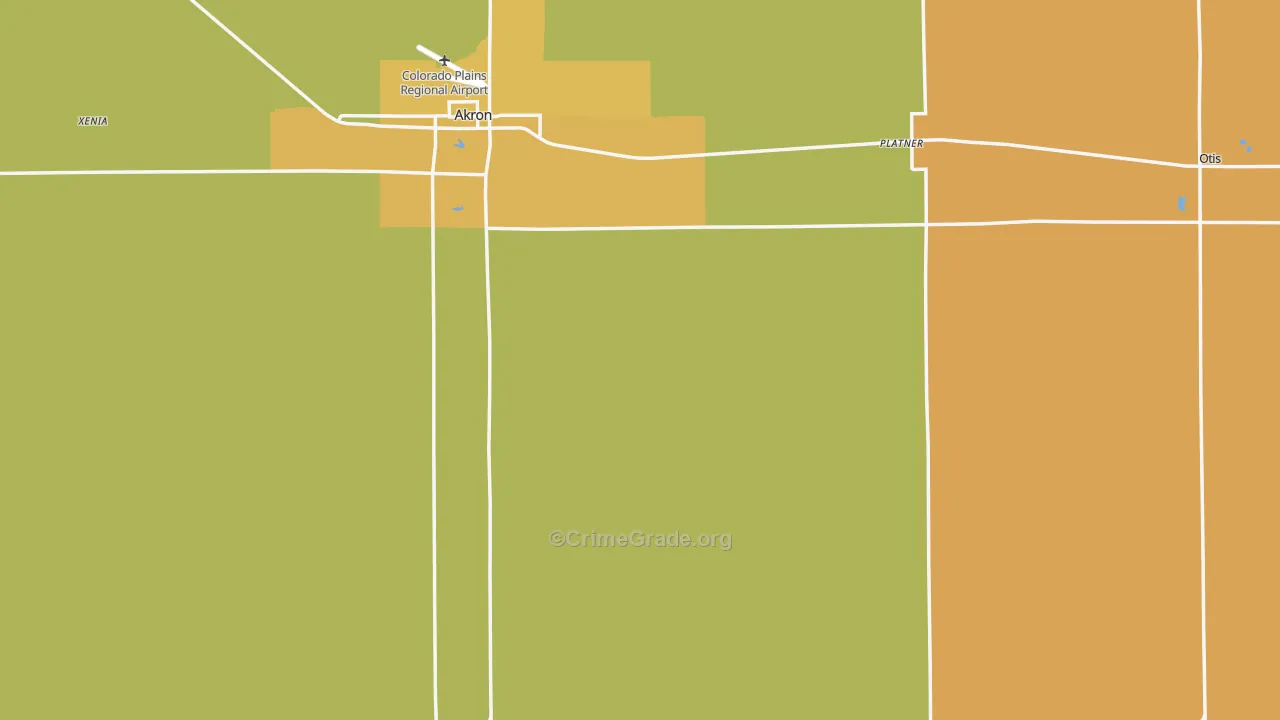 Washington County, CO Map of Robbery Rates