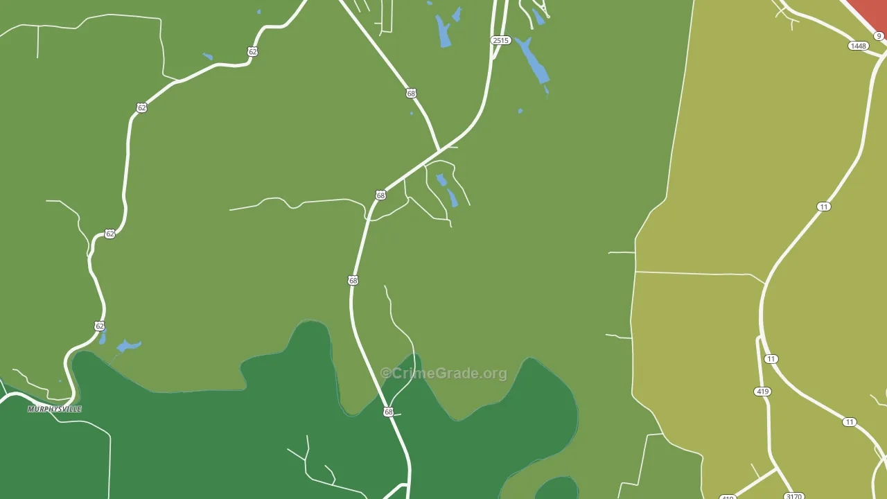 Washington, KY Map of Robbery Rates