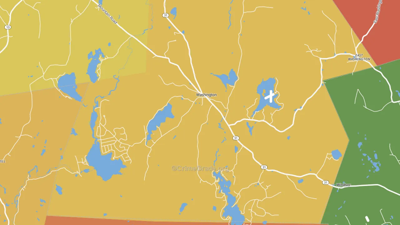 Washington, NH Map of Robbery Rates