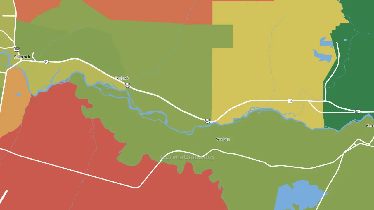 Waterflow, NM Map of Robbery Rates