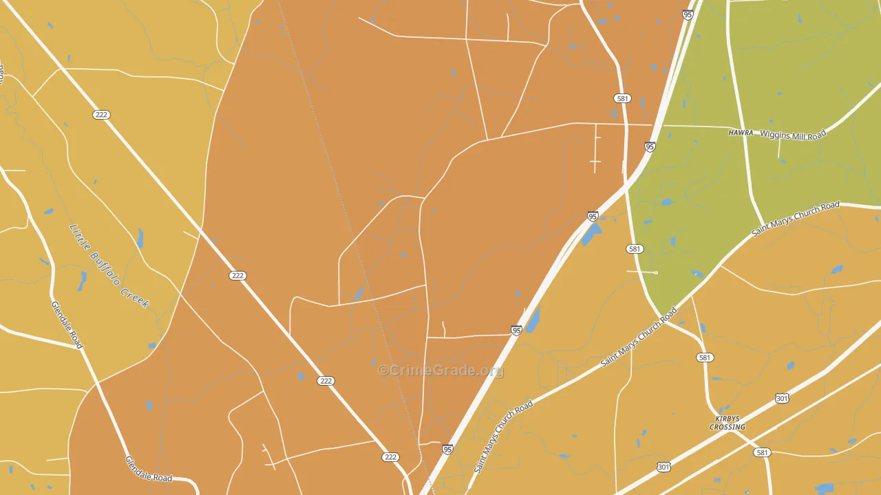 Watson Crossroads, NC Map of Robbery Rates