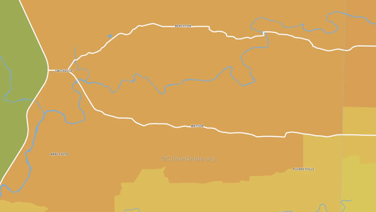 Watson, OK Map of Robbery Rates