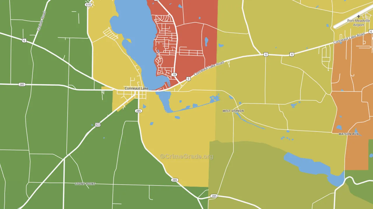 Watson Run, PA Map of Robbery Rates