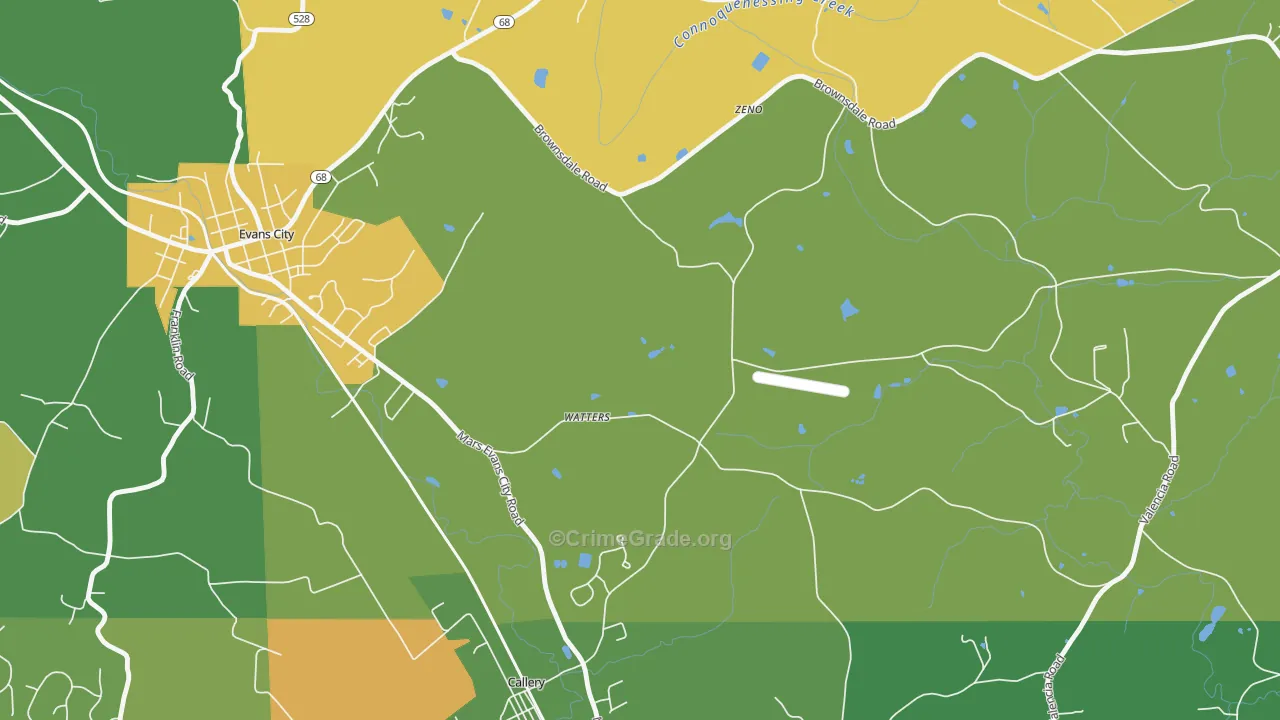Watters, PA Map of Robbery Rates
