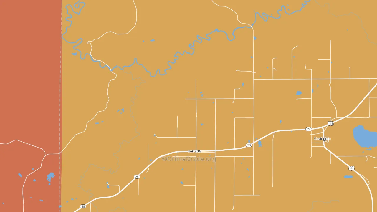 Watton, MI Map of Robbery Rates