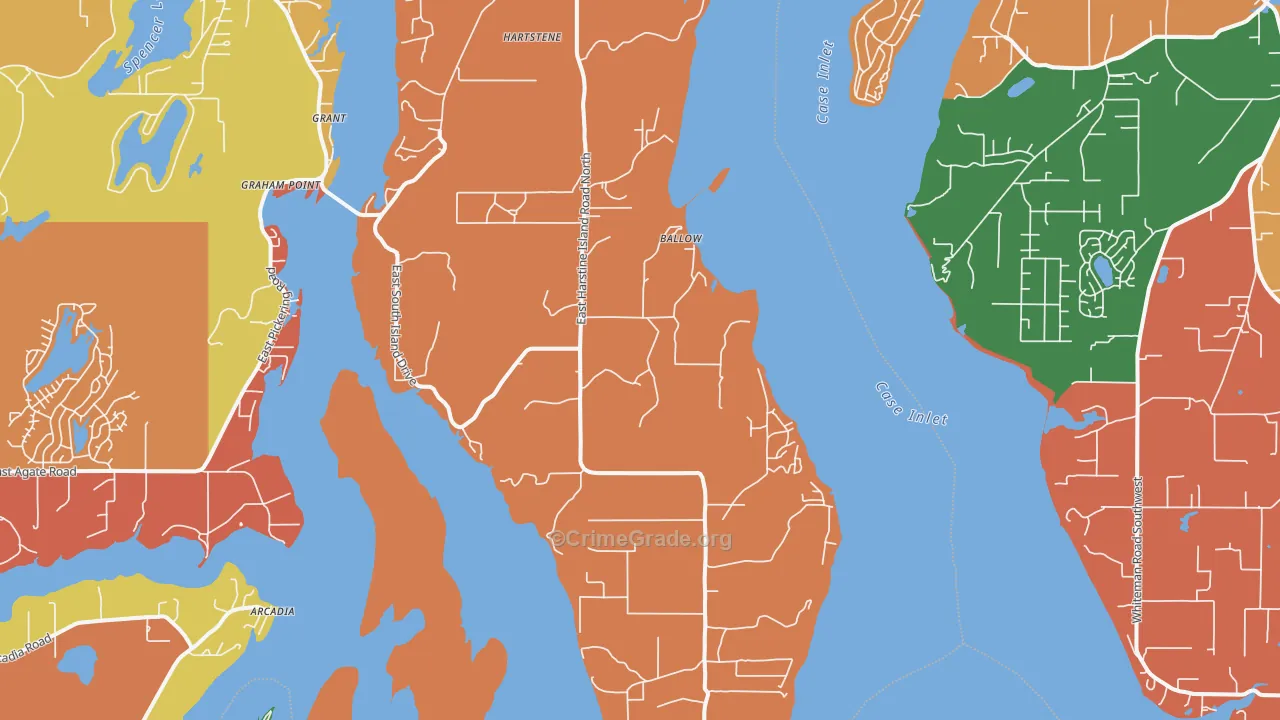Wauna, WA Map of Robbery Rates