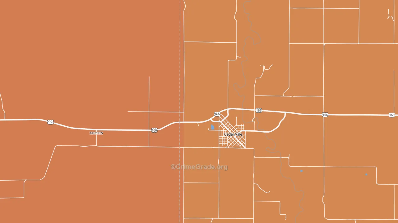 Wauneta, KS Map of Robbery Rates