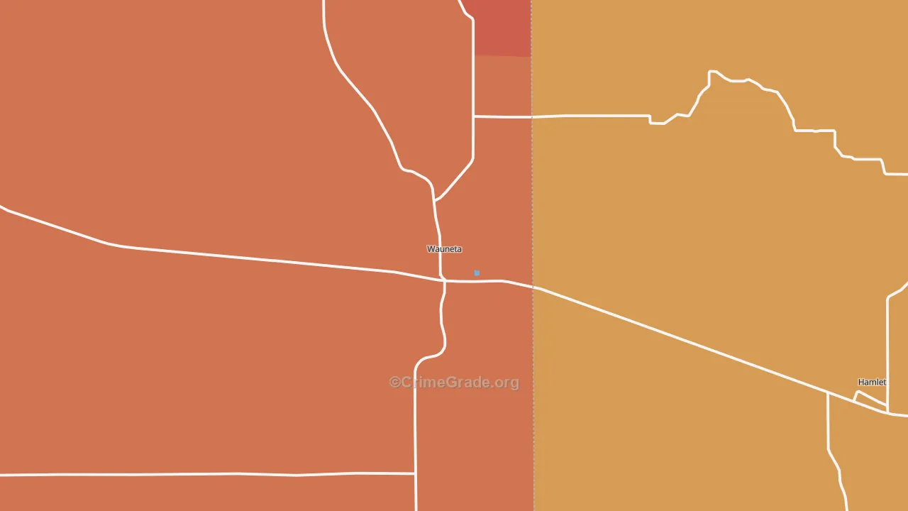 Wauneta, NE Map of Robbery Rates