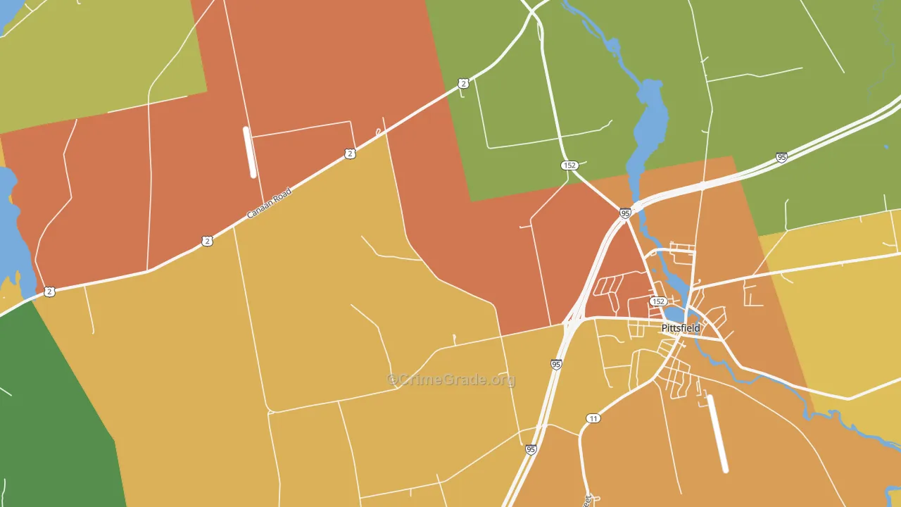 Waverley, ME Map of Robbery Rates