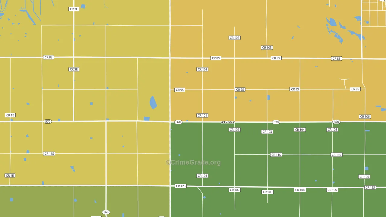 Waverly, CO Map of Robbery Rates