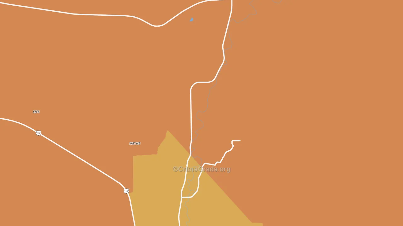 Wayne, MT Map of Robbery Rates