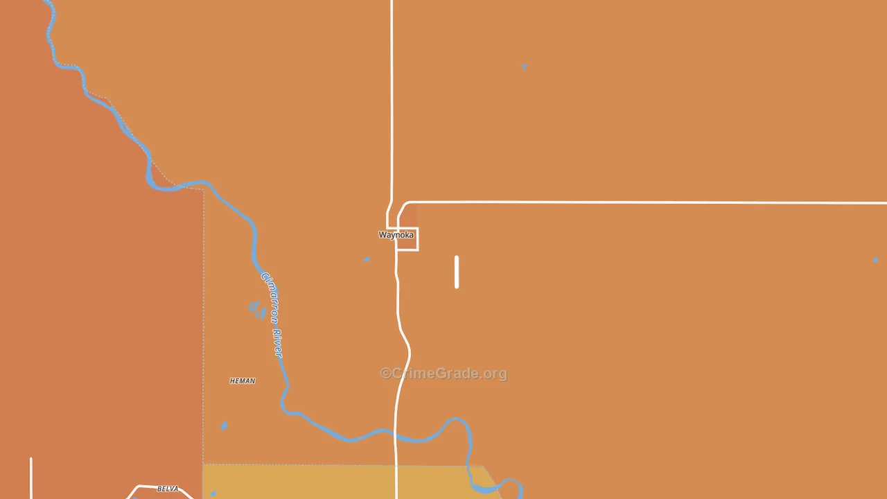 Waynoka, OK Map of Robbery Rates