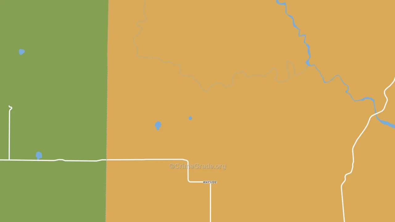 Wayside, TX Map of Robbery Rates