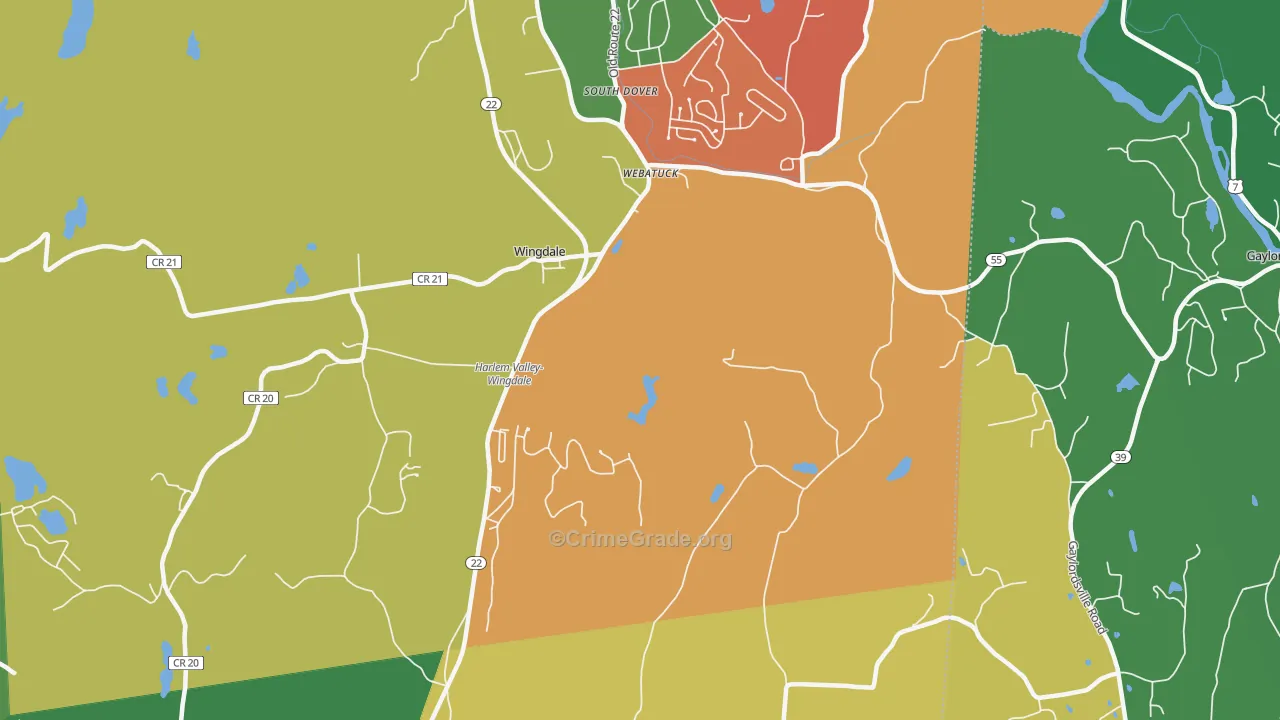 Webatuck, NY Map of Robbery Rates