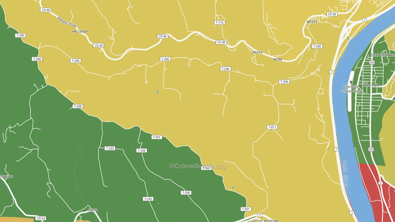 Webb, OH Map of Robbery Rates