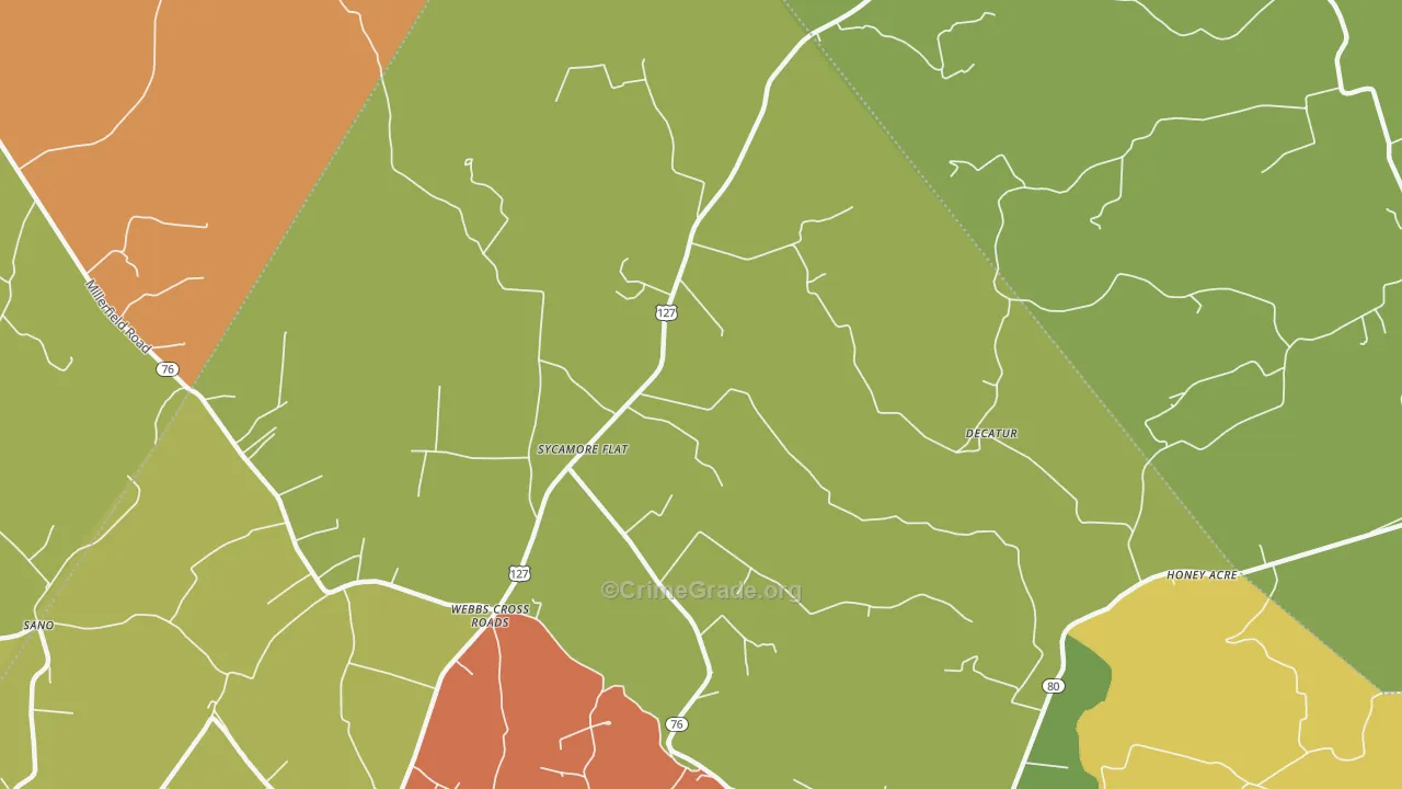 Webbs Cross Roads, KY Map of Robbery Rates