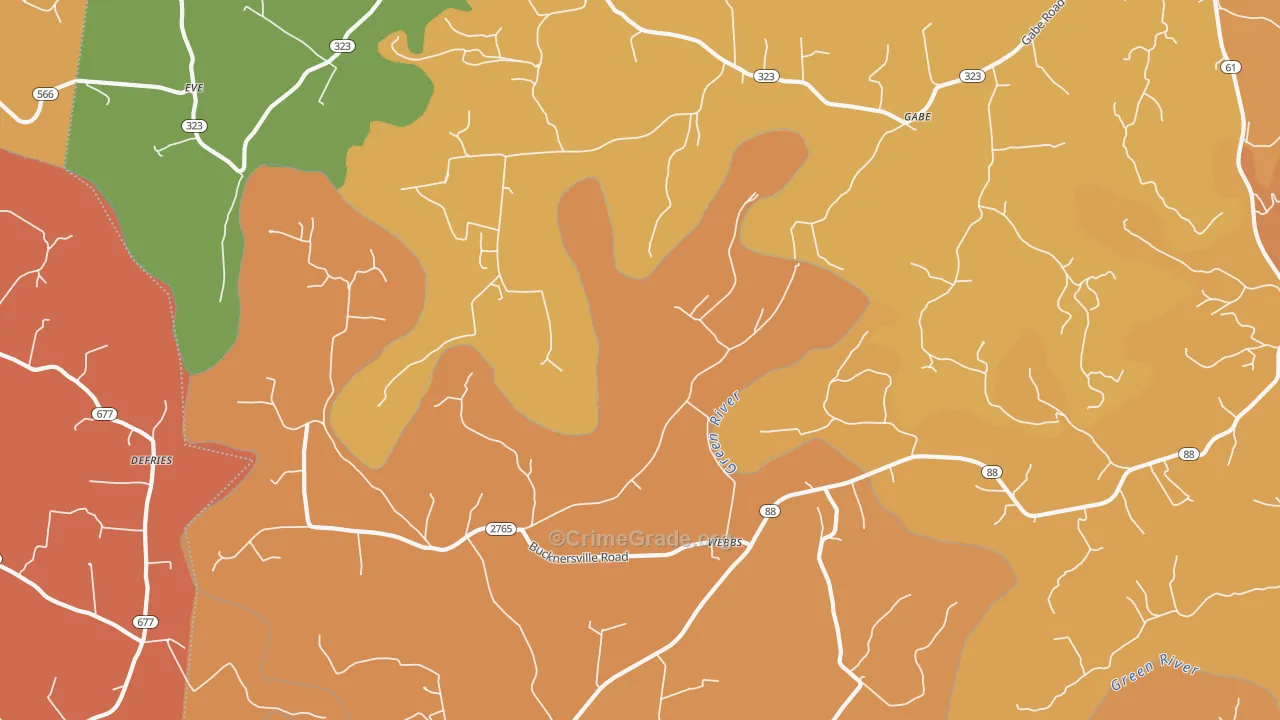 Webbs, KY Map of Robbery Rates