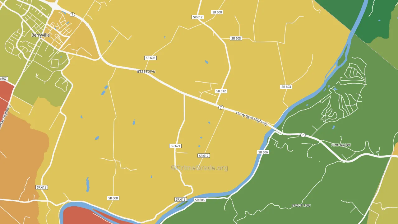 Webbtown, VA Map of Robbery Rates