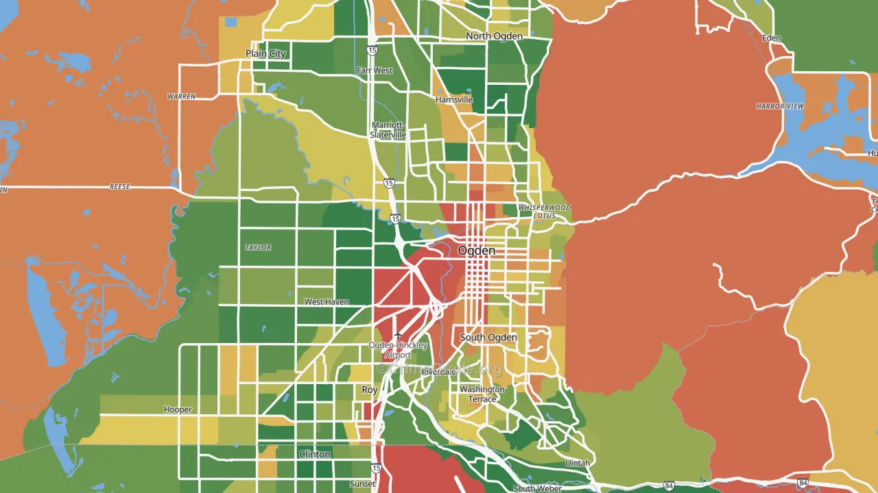 Weber County, UT Map of Robbery Rates