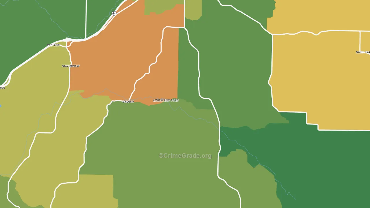 Webster County, MO Map of Robbery Rates