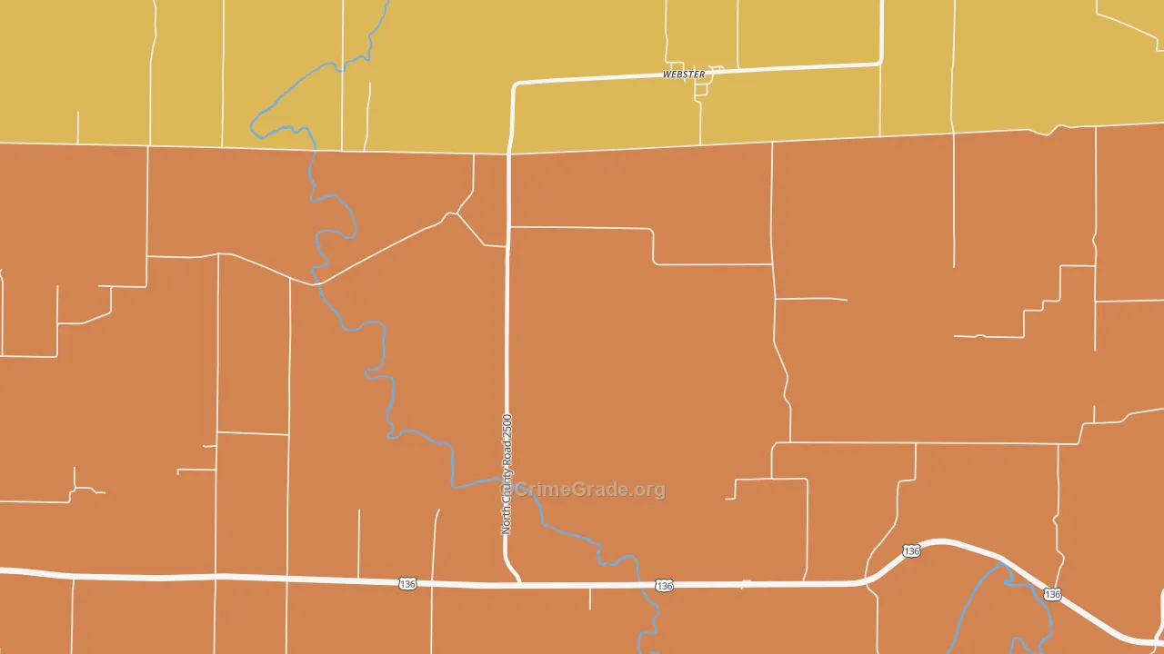 Webster, IL Map of Robbery Rates