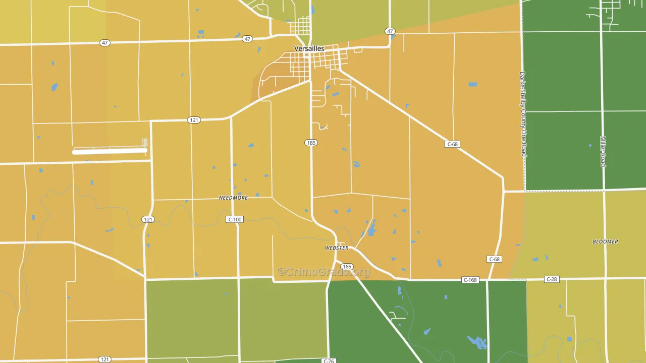 Webster, OH Map of Robbery Rates