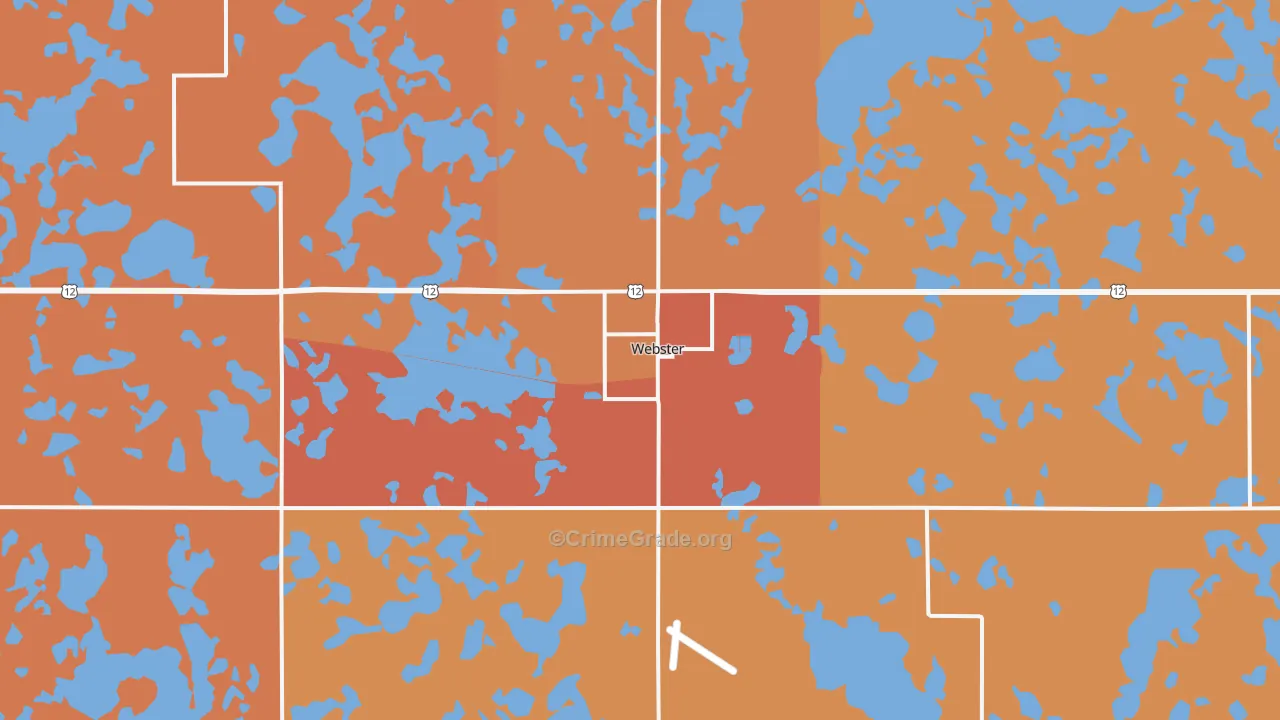 Webster, SD Map of Robbery Rates