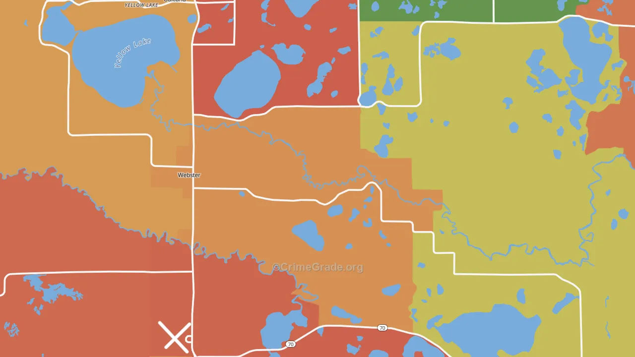 Webster, WI Map of Robbery Rates