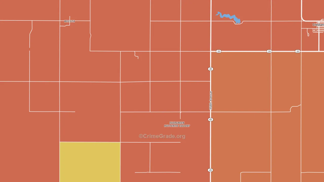 Wecota, SD Map of Robbery Rates