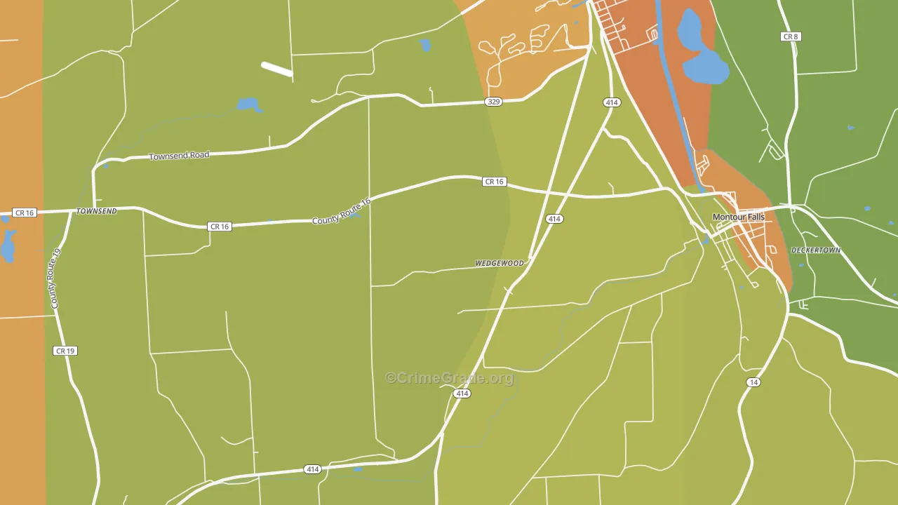 Wedgewood, NY Map of Robbery Rates