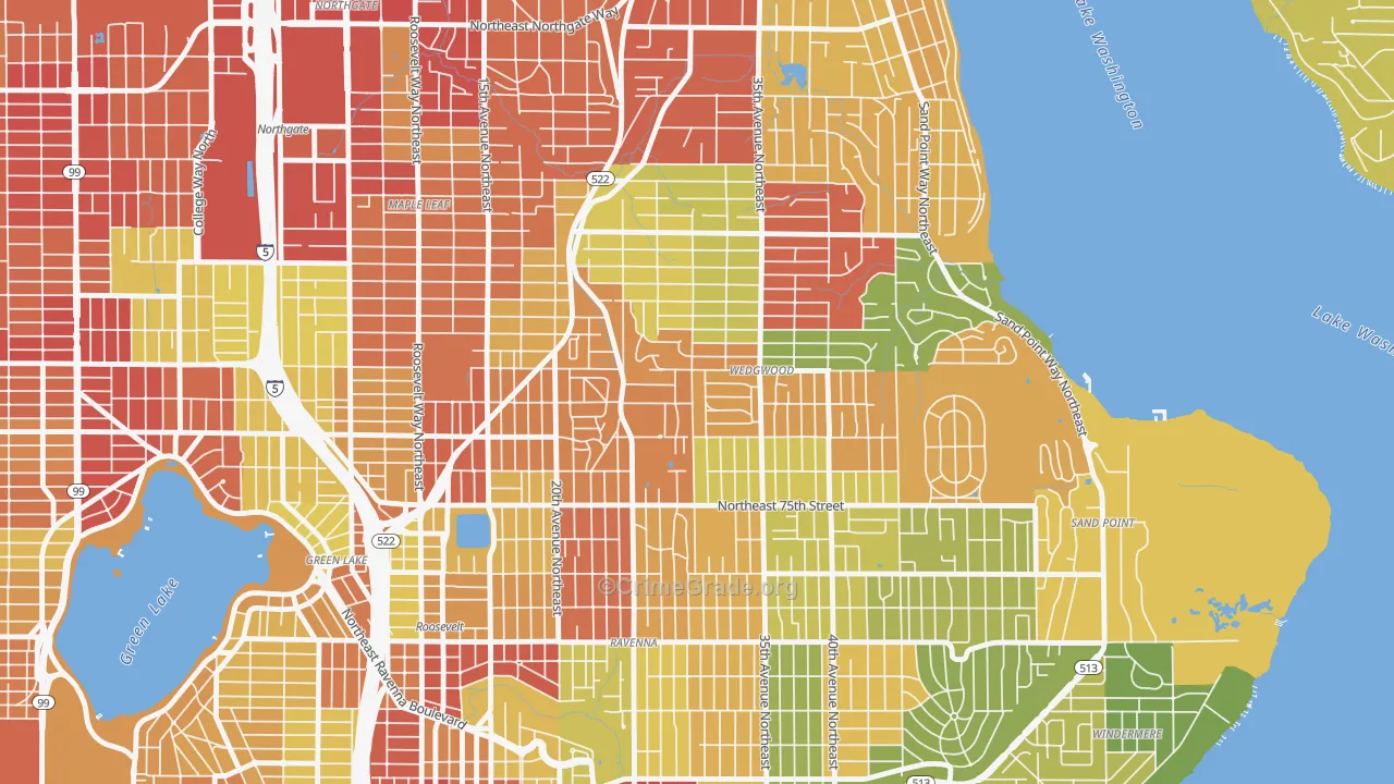 Wedgwood, Seattle, WA Map of Robbery Rates