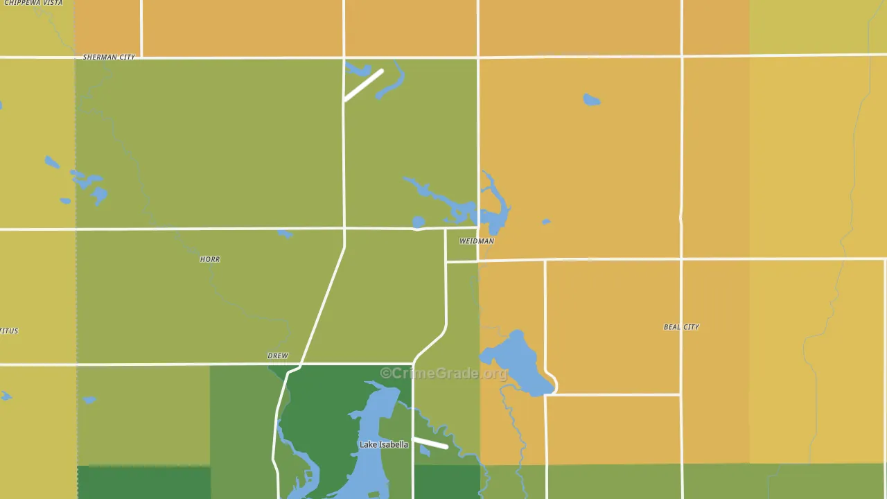Weidman, MI Map of Robbery Rates