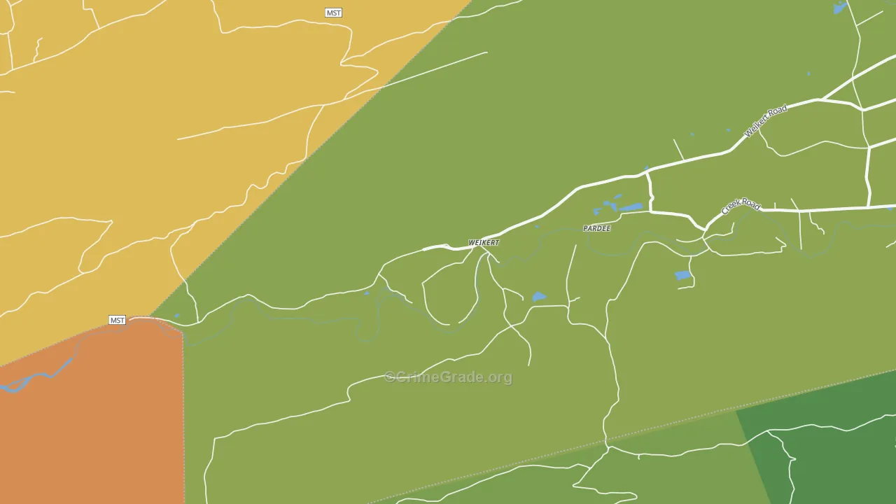 Weikert, PA Map of Robbery Rates