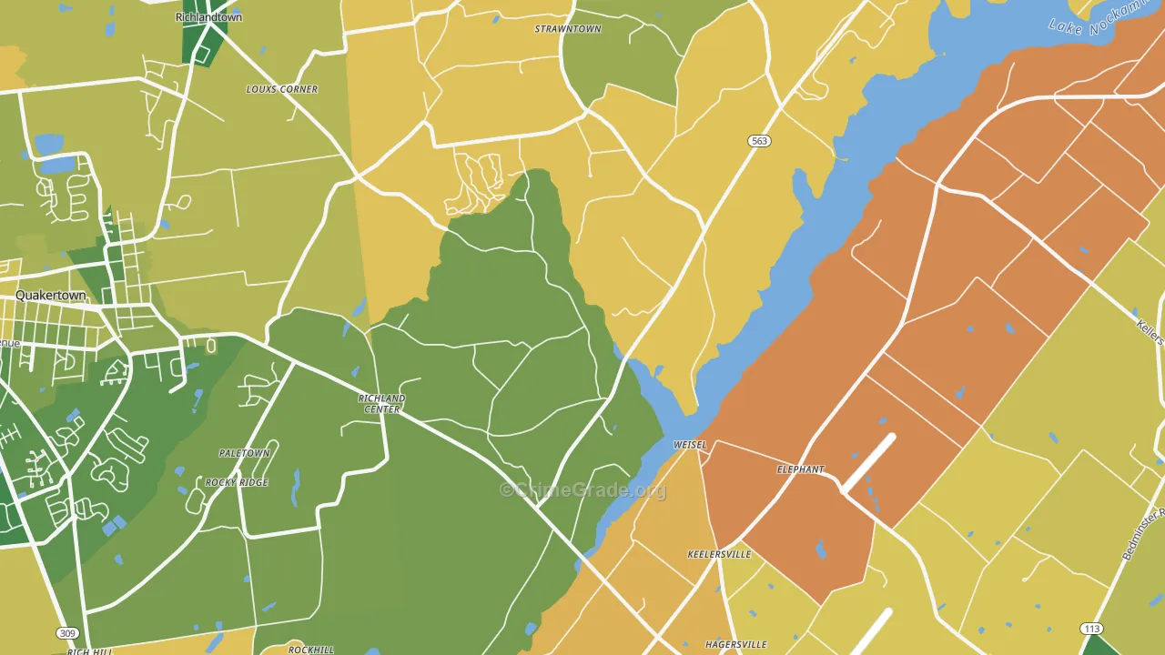 Weisel, PA Map of Robbery Rates
