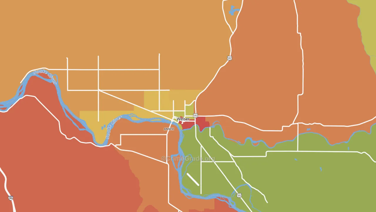 Weiser, ID Map of Robbery Rates