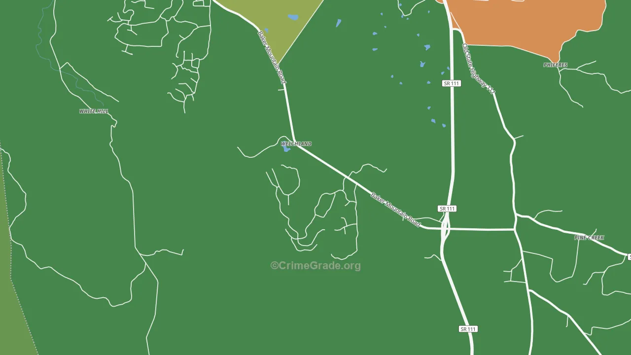 Welchland, TN Map of Robbery Rates