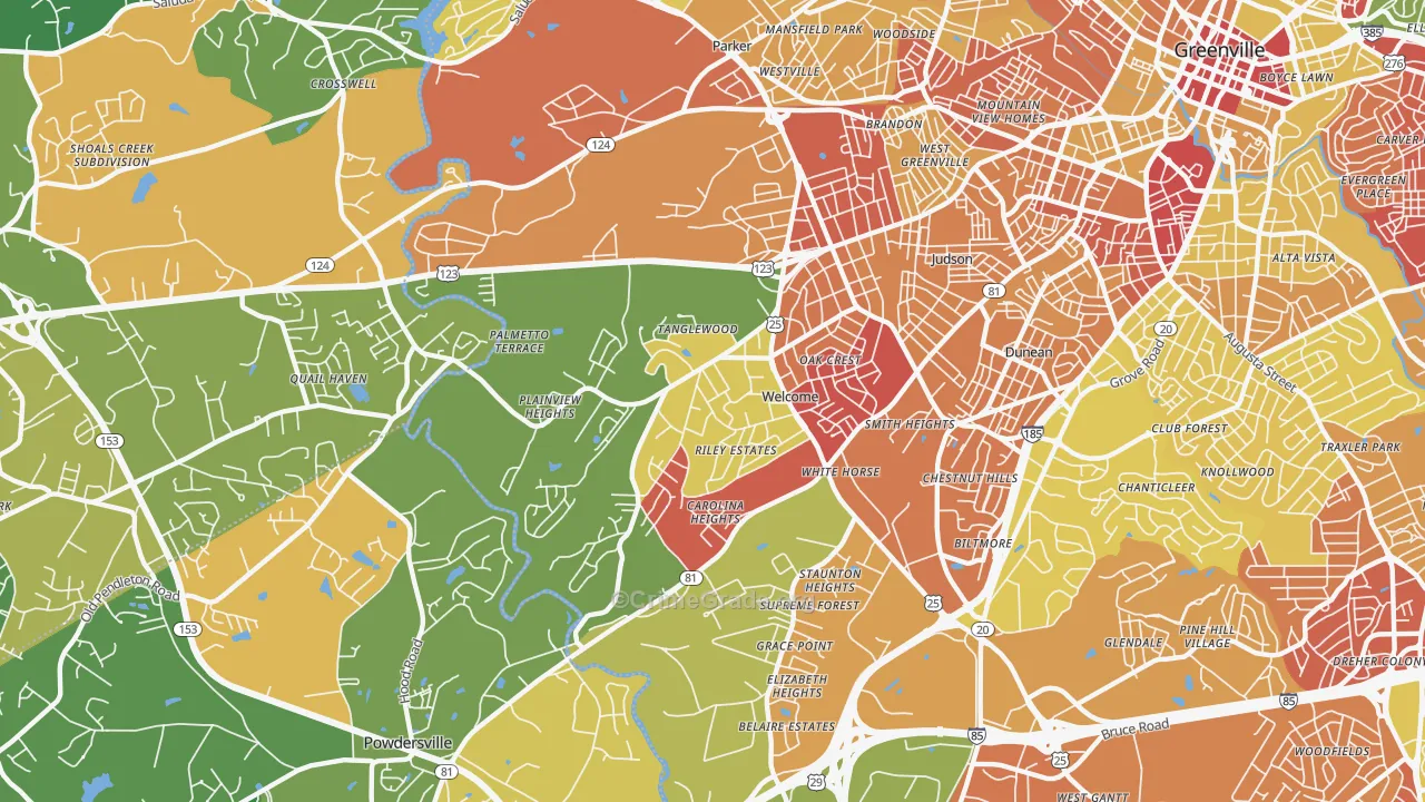 Welcome, SC Map of Robbery Rates