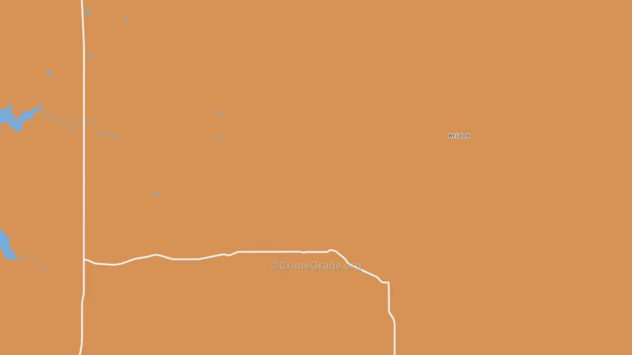 Weldon, MT Map of Robbery Rates
