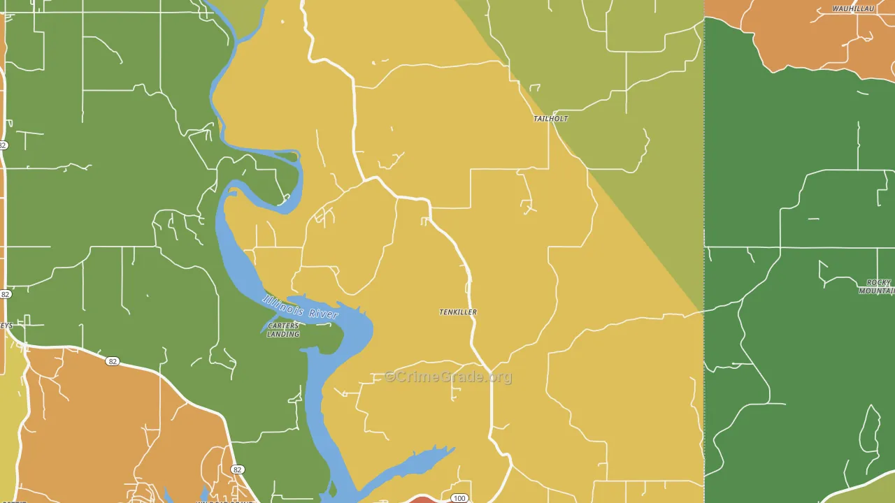 Welling, OK Map of Robbery Rates