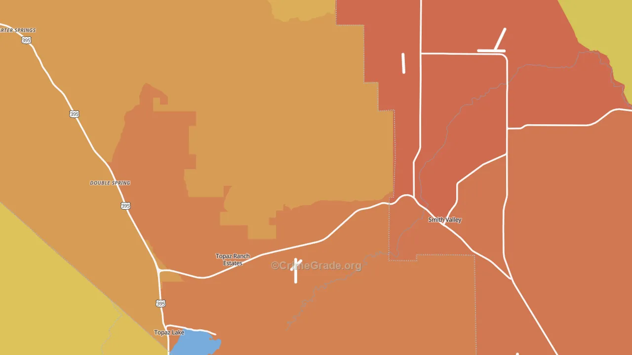 Wellington, NV Map of Robbery Rates