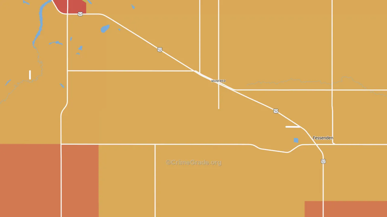 Wells County, ND Map of Robbery Rates